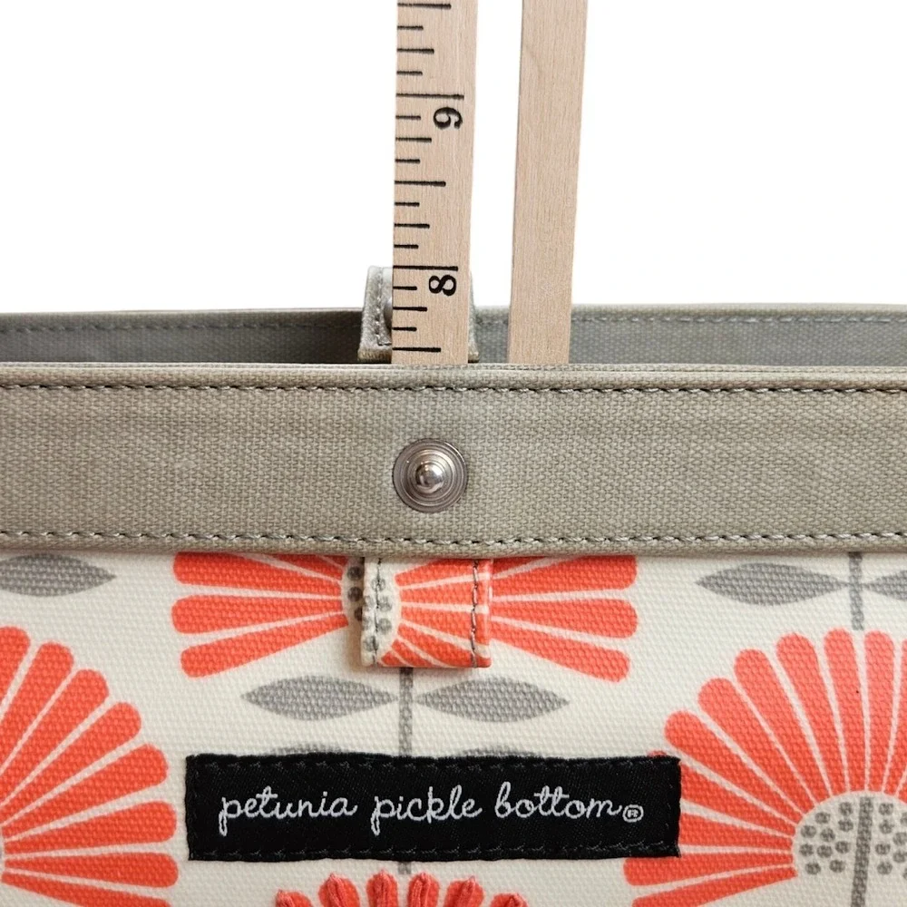 Petunia Pickle Bottom Diaper Bag Red Orange‎ Coral Shoulder Floral Waterproof